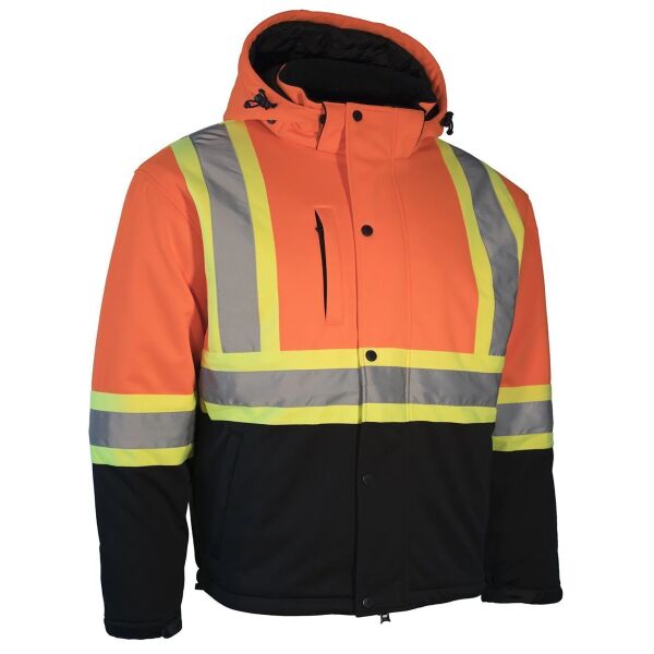Hi Vis Softshell Winter Safety Jacket Orange Thumbnail